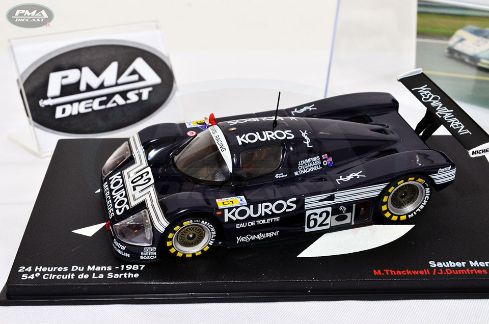 CHIP GANASSI, JOHNNY DUMFRIES, MIKE THACKWELL 1987 KOUROS RACING SAUBER C9 1:43